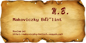Makoviczky Bálint névjegykártya